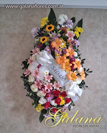 Corona Americana numero 5 colorida con 2 bouquets